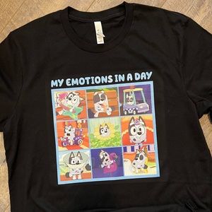 Brand New Adult Bluey Shirt- Muffin My Emotions In A Day